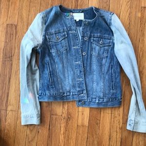 Unique two tone jean jacket
